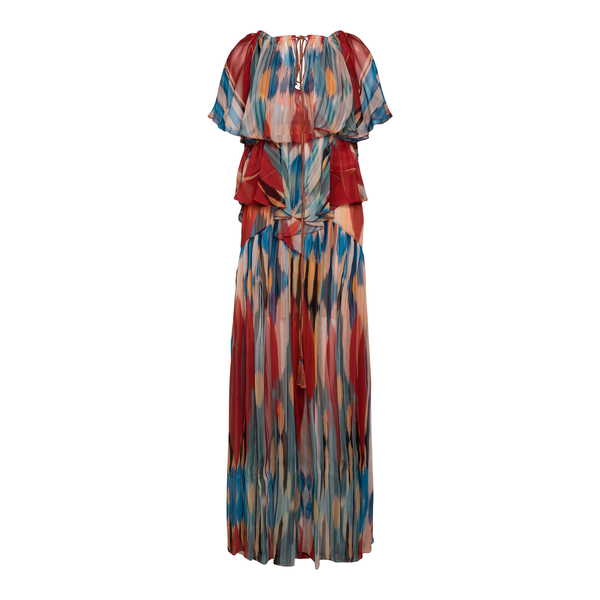 Long multicolored dress with ruffles                                                                                                                  Etro 19305 front