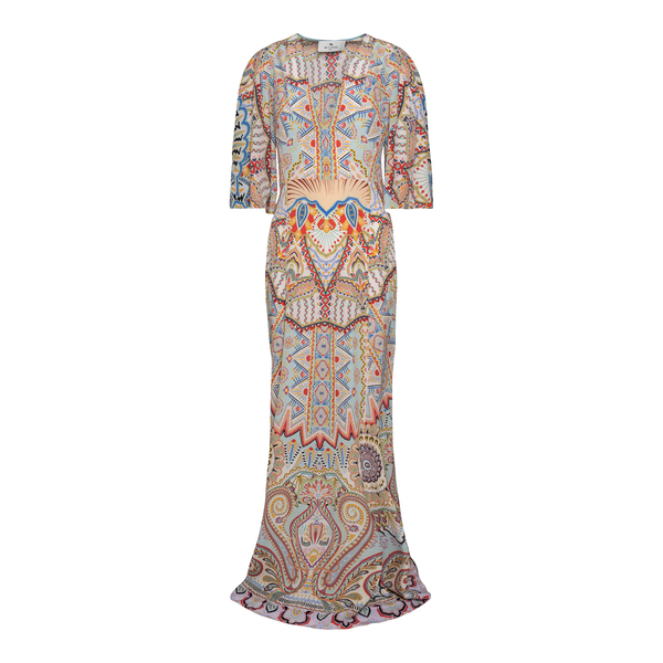 Multicolored dress with ethnic pattern                                                                                                                Etro 19311 back