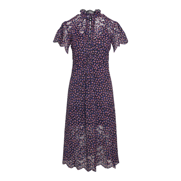 Purple midi dress with flower pattern                                                                                                                 Paco Rabanne 21AJR0349 front