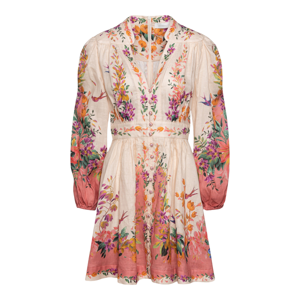 Short white and pink floral dress                                                                                                                      ZIMMERMANN