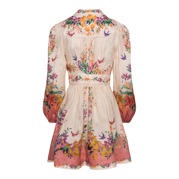 Short white and pink floral dress                                                                                                                      ZIMMERMANN
