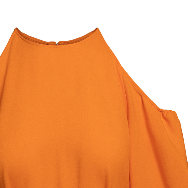 Orange midi dress with bare shoulders                                                                                                                  STELLA MCCARTNEY
