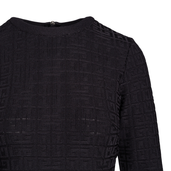 Black midi dress with logo pattern                                                                                                                     GIVENCHY