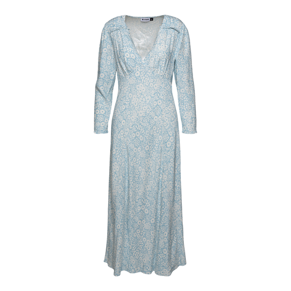 Long blue dress with flowers                                                                                                                          Rixo CLOVER back