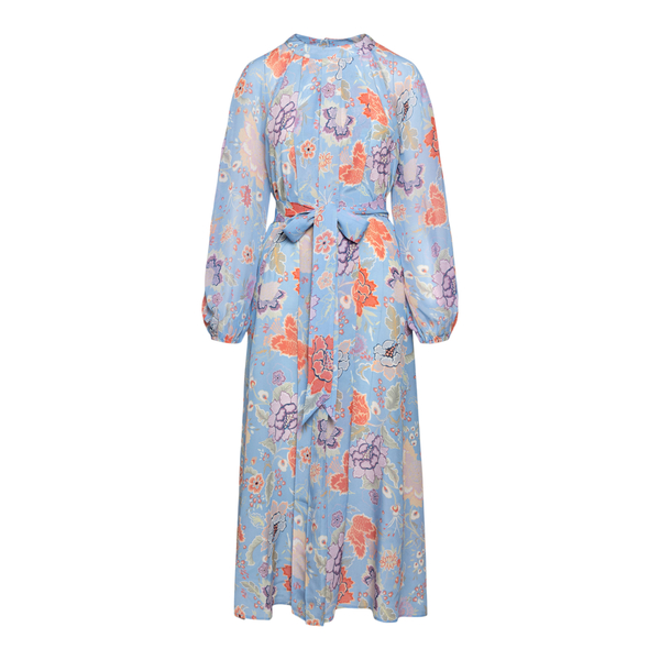 Blue floral dress with bow                                                                                                                            Rixo DARA back