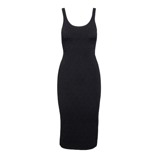 Little black dress with logo texture Fendi | Ratti Boutique