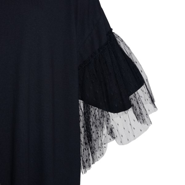 Black T-shirt with tulle                                                                                                                               RED VALENTINO