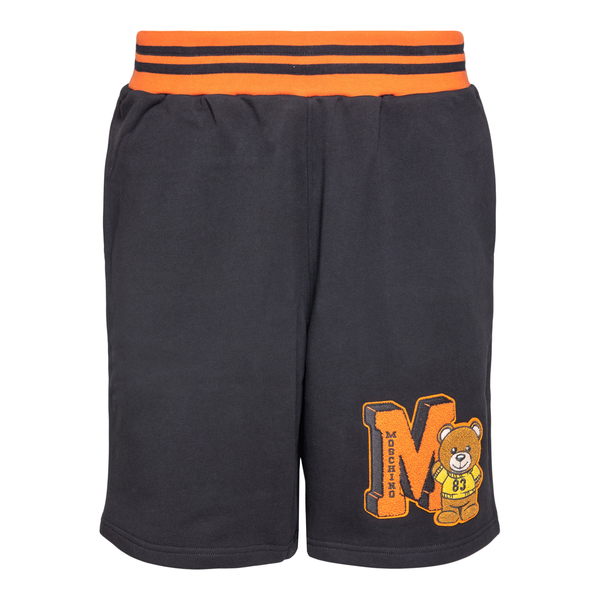 Fleece Bermuda shorts with patch                                                                                                                      Moschino 0328 front