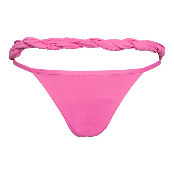 Slip bikini rosa con fascia attorcigliata                                                                                                              davanti