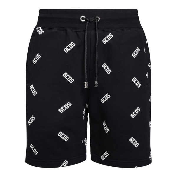 Black sports shorts with pattern                                                                                                                       GCDS