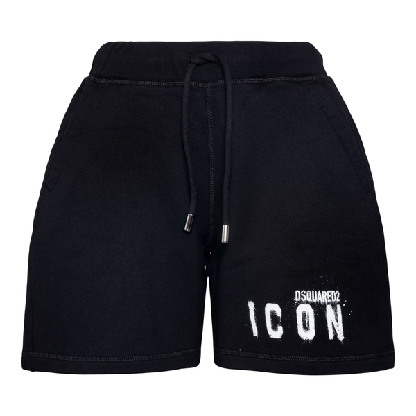 Black shorts with logo print                                                                                                                           DSQUARED2