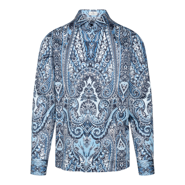 Blue shirt with paisley pattern                                                                                                                       Etro 1K819 front
