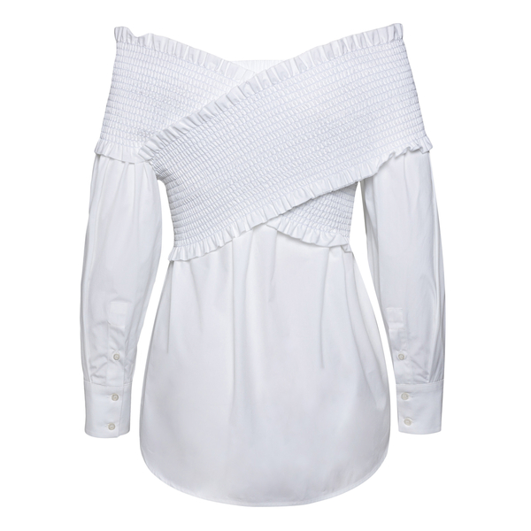 White blouse with crossed band                                                                                                                         MSGM                                              