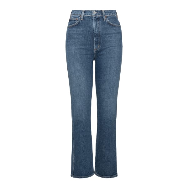 High-waisted flared blue jeans                                                                                                                         AGOLDE                                            