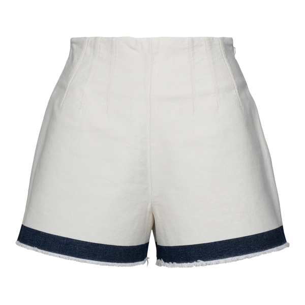 White shorts with pleats                                                                                                                              Prada GFP477 front
