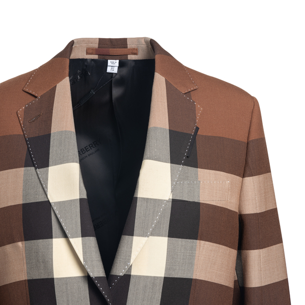 Brown blazer with check pattern                                                                                                                        BURBERRY
