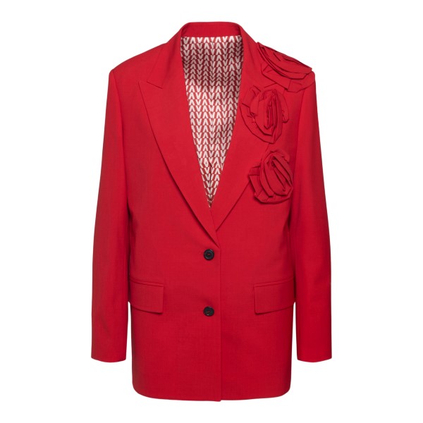 Red blazer with flower application                                                                                                                     VALENTINO                                         
