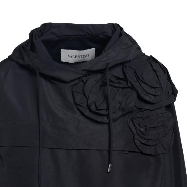 Black jacket with flower application                                                                                                                   VALENTINO