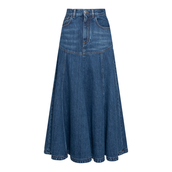 Long blue denim skirt                                                                                                                                 Chloe' CHC22SDJ14 front
