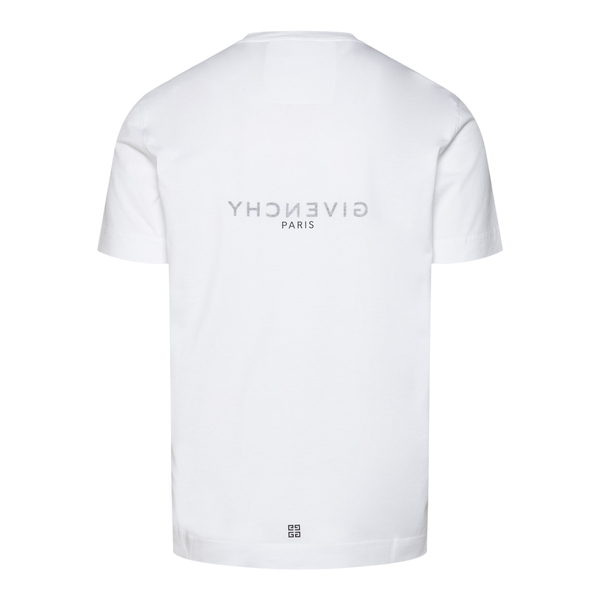 T-shirt bianca con nome brand                                                                                                                          davanti