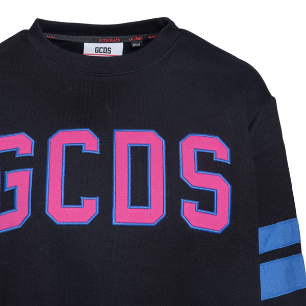 Felpa nera con nome brand in rosa                                                                                                                      GCDS GCDS