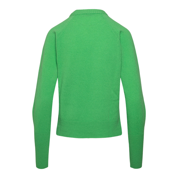 Maglione verde con nome brand                                                                                                                          davanti