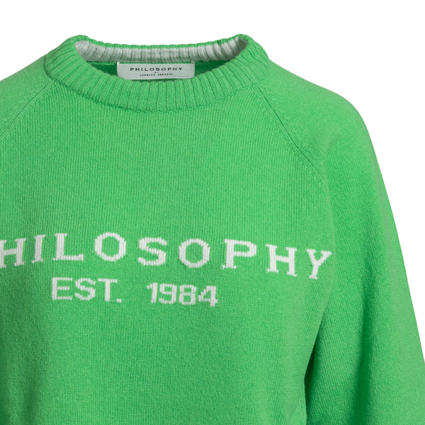 Maglione verde con nome brand                                                                                                                          PHILOSOPHY PHILOSOPHY