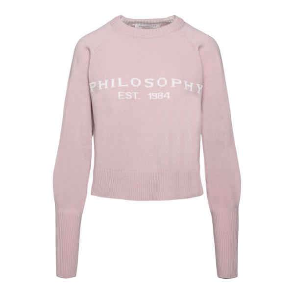Pink sweater with brand name                                                                                                                           PHILOSOPHY