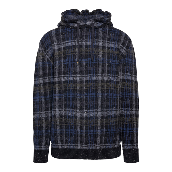 Blue checked sweater with hood                                                                                                                         MAISON FLANEUR