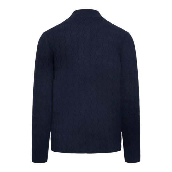 Blue sweater with wavy pattern                                                                                                                         EMPORIO ARMANI
