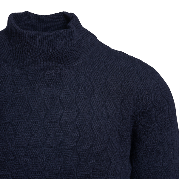 Blue sweater with wavy pattern                                                                                                                         EMPORIO ARMANI