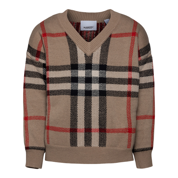 Beige sweater with tartan motif                                                                                                                        BURBERRY                                          