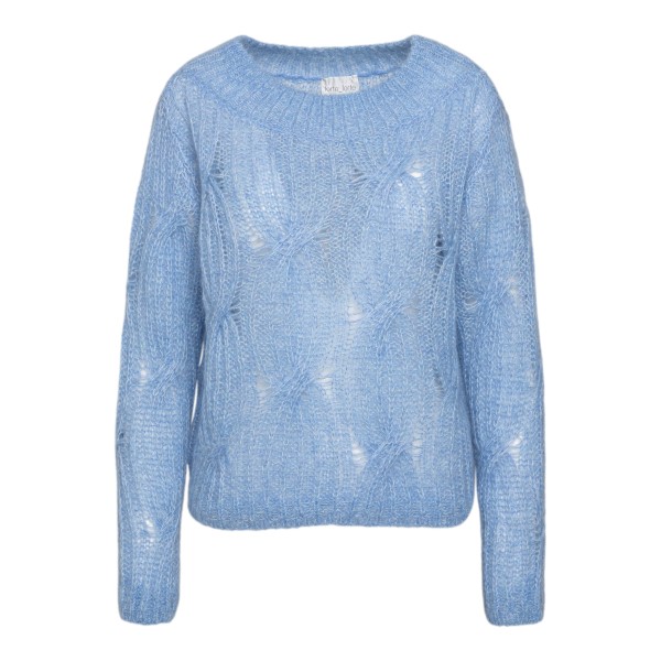 Light blue sweater with woven pattern                                                                                                                  FORTE FORTE                                       
