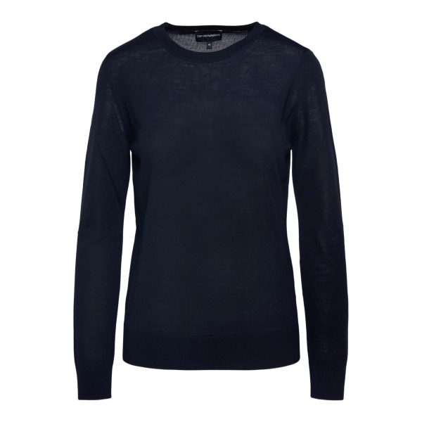 Dark blue sweater with tonal logo                                                                                                                      EMPORIO ARMANI                                    