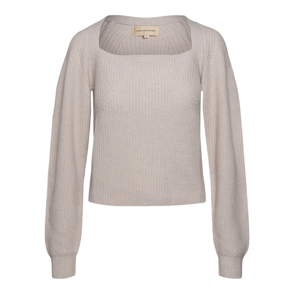 Beige sweater with square neckline                                                                                                                    Loulou Studio COMINO back