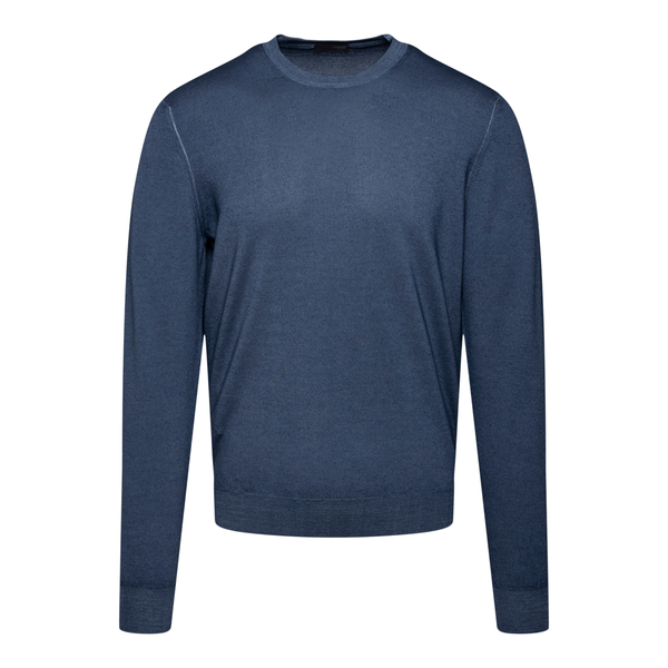 Crewneck sweater in dark blue                                                                                                                         Drumohr D0D103A back