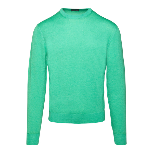 Minimal sweater in green color                                                                                                                        Drumohr D0D103A front