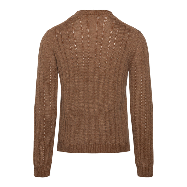 Brown sweater with braided design                                                                                                                      FABRIZIO DEL CARLO
