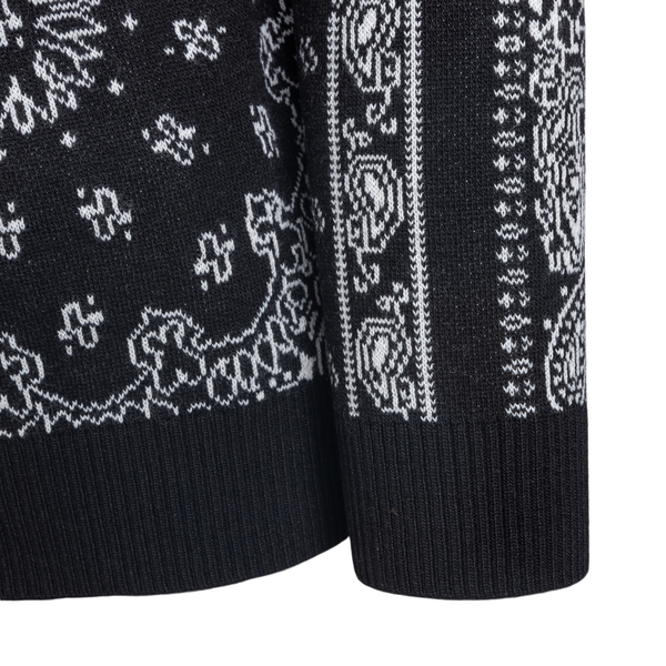 Black cardigan with paisley pattern                                                                                                                    IN THE BOX