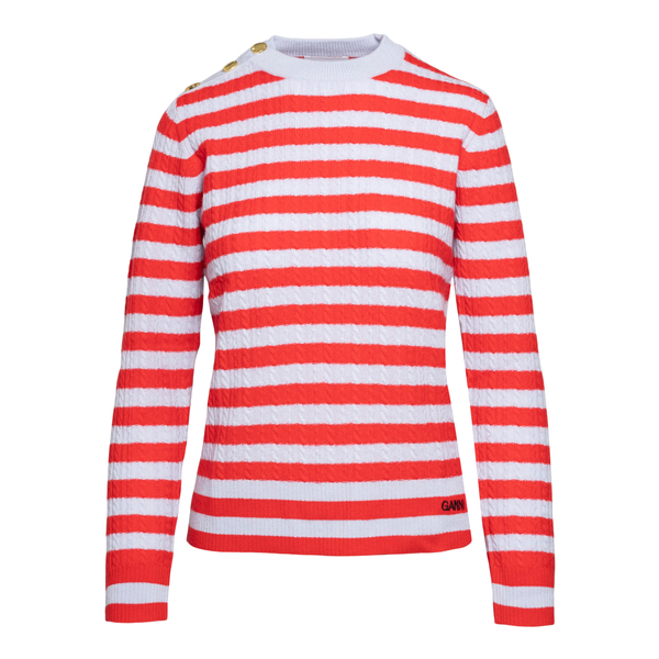 Striped sweater with ribbed pattern                                                                                                                   Ganni K1604 back