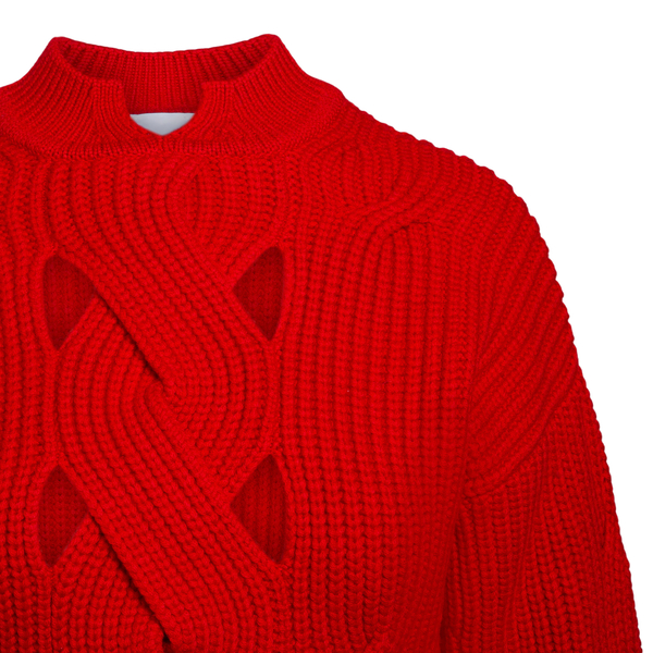 Red sweater with intertwining                                                                                                                          PATOU