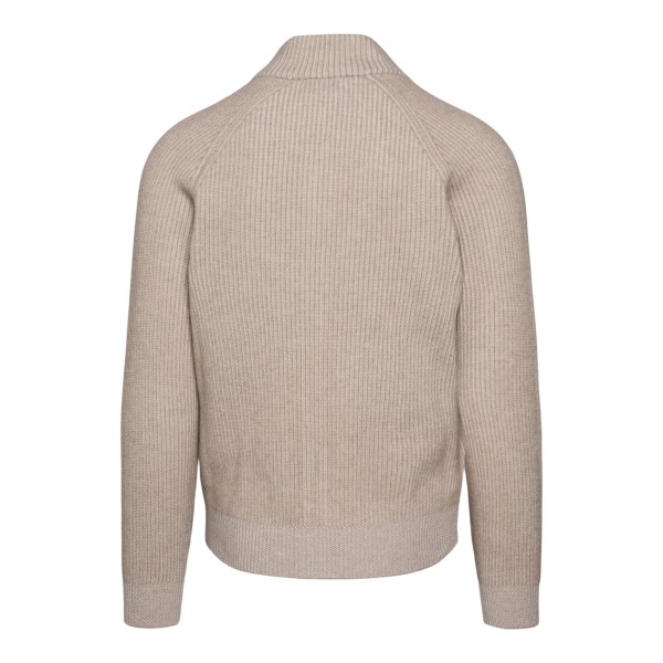 Beige sweater with zip                                                                                                                                 BRUNELLO CUCINELLI