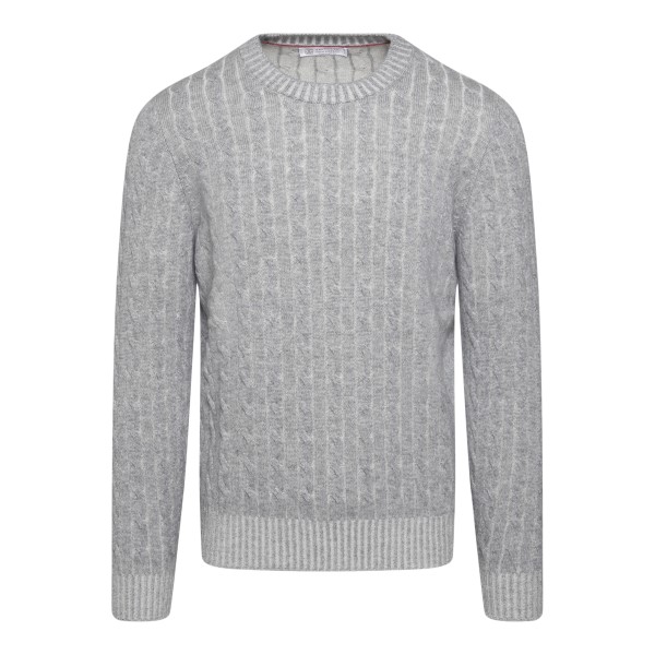 Grey ribbed sweater                                                                                                                                    BRUNELLO CUCINELLI