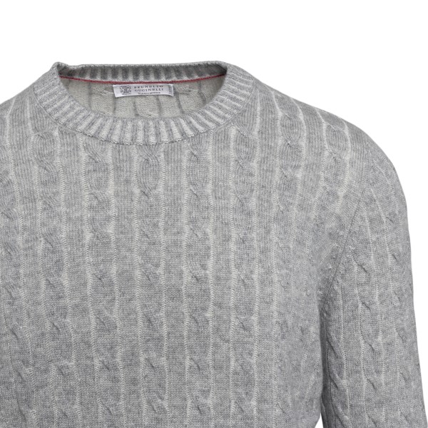 Grey ribbed sweater                                                                                                                                    BRUNELLO CUCINELLI