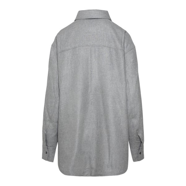 Giacca a camicia oversize in grigio                                                                                                                    davanti