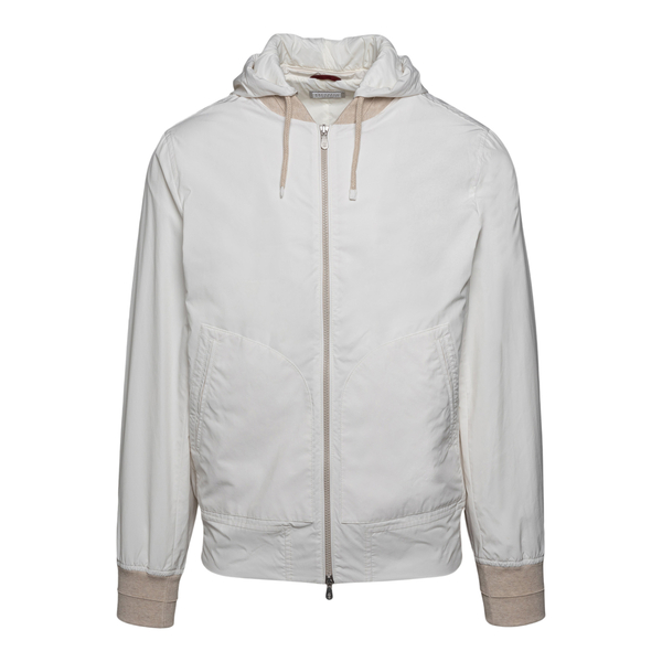 Lightweight white jacket with hood                                                                                                                    Brunello Cucinelli MD4796176 back
