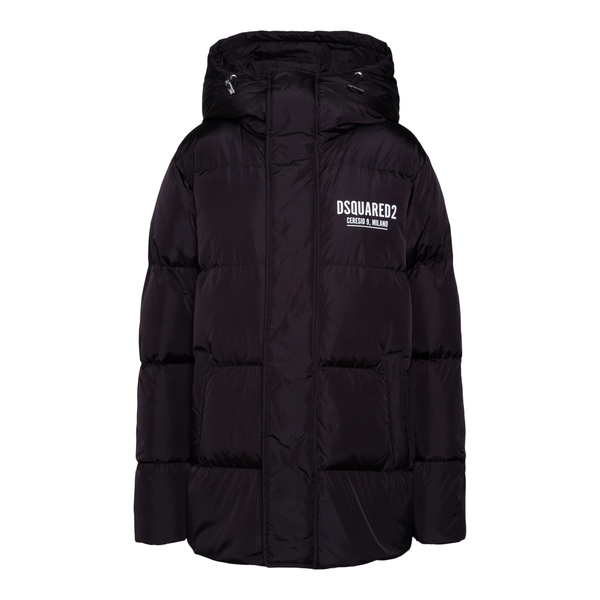 Black down jacket with brand print                                                                                                                    Dsquared2 S72AM0934 front
