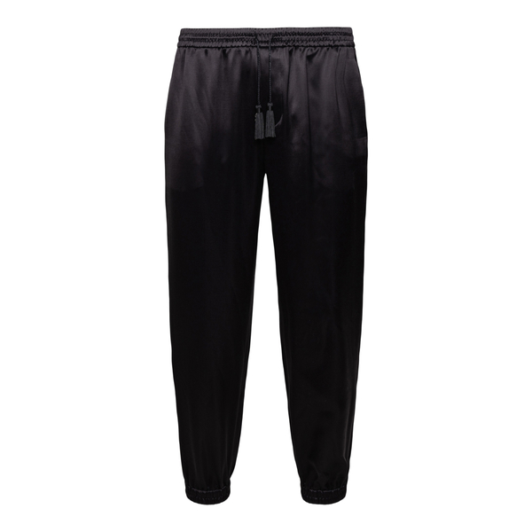 Jogging trousers in satin fabric                                                                                                                      Saint Laurent 691817 back