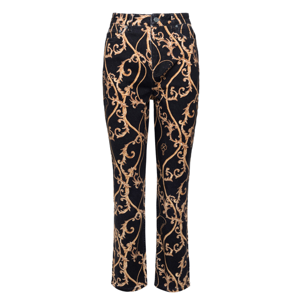 Black trousers with gold effect print                                                                                                                 Ganni F6543 back