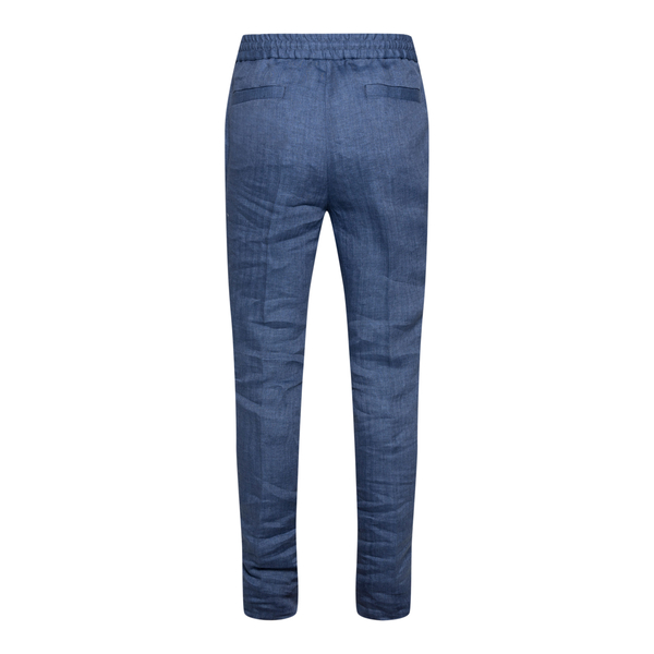 Pantaloni blu con vita elastica                                                                                                                        davanti